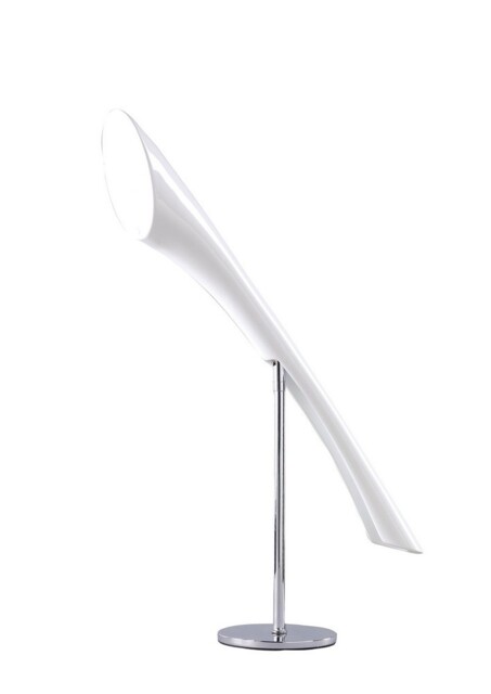 Pop Table Lamp 1 Light E27, Gloss White, White Acrylic, Polished Chrome - image 1