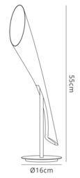 Pop Table Lamp 1 Light E27, Gloss White, White Acrylic, Polished Chrome - thumbnail 2
