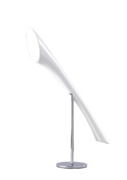 Pop Table Lamp 1 Light E27, Gloss White, White Acrylic, Polished Chrome - thumbnail 1