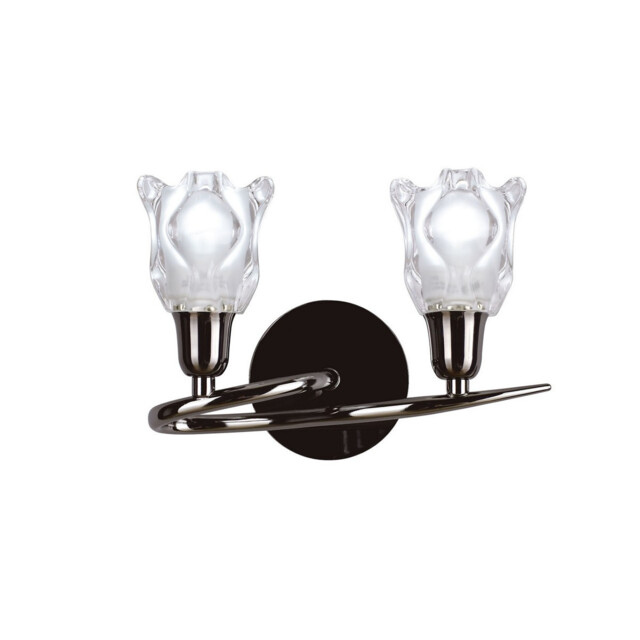 Amel Wall Lamp Switched 2 Light L1/SGU10, Black Chrome - image 1