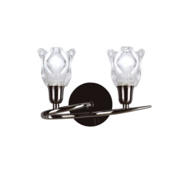 Amel Wall Lamp Switched 2 Light L1/SGU10, Black Chrome