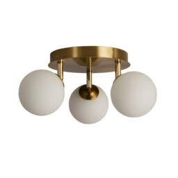 Crosby 3 Light Semi,Flush Gold, Opal Glass - thumbnail 2