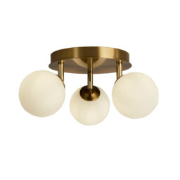 Crosby 3 Light Semi,Flush Gold, Opal Glass - thumbnail 1