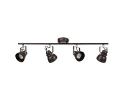 Laurens Adjustable Bar Spotlight, 4 x GU10 (Max 10W LED), Oiled Bronze, Polished Chrome - thumbnail 5