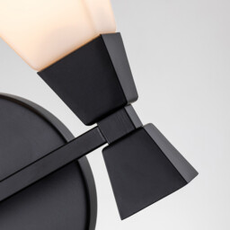 Bowtie 2 Light Bathroom Wall Lamp, Matte Black IP44 - thumbnail 5