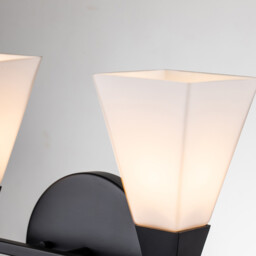 Bowtie 2 Light Bathroom Wall Lamp, Matte Black IP44 - thumbnail 2