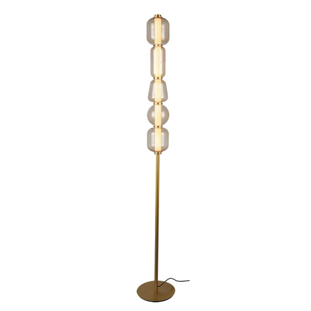Eluna Glass Floor Lamp Gold Matt-Champagne Glass LED 3000K - image 1
