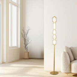 Eluna Glass Floor Lamp Gold Matt-Champagne Glass LED 3000K - thumbnail 2