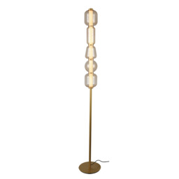 Eluna Glass Floor Lamp Gold Matt-Champagne Glass LED 3000K - thumbnail 1