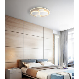 Monty Semi Flush Ceiling Light Matt White LED 3000K - thumbnail 2