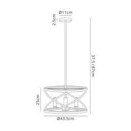 Freetown Ceiling Pendant, 4 Light E14, Graphite, Satin Nickel - thumbnail 2