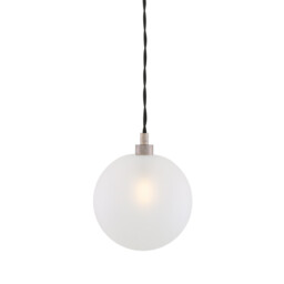 Madlin Globe Pendant, Antique Silver, Frosted Glass
