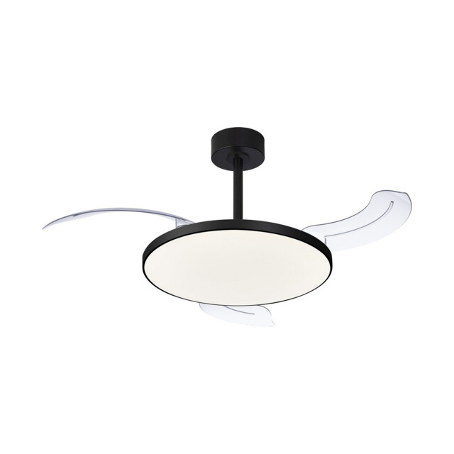 Slim Fan Mini 40cm 45W LED Dimmable Ceiling Light With 25W DC Fan, 2700-5000K Remote Control, 5000lm, Black - image 1