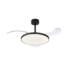 Slim Fan Mini 40cm 45W LED Dimmable Ceiling Light With 25W DC Fan, 2700-5000K Remote Control, 5000lm, Black - thumbnail 1