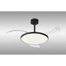 Slim Fan Mini 40cm 45W LED Dimmable Ceiling Light With 25W DC Fan, 2700-5000K Remote Control, 5000lm, Black - thumbnail 2