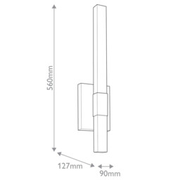 Kichler Nocar Medium LED Outdoor Modern Wall Lamp Contemporary Textured Black 3000K IP44 - thumbnail 3