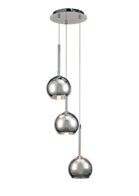 Regina Ceiling Cluster Pendant 3 Light Cluster G9 Polished Chrome, Chrome Plated Glass - image 1
