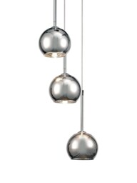 Regina Ceiling Cluster Pendant 3 Light Cluster G9 Polished Chrome, Chrome Plated Glass - thumbnail 5