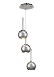 Regina Ceiling Cluster Pendant 3 Light Cluster G9 Polished Chrome, Chrome Plated Glass - thumbnail 1