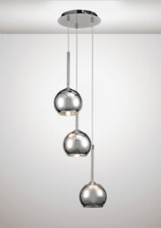 Regina Ceiling Cluster Pendant 3 Light Cluster G9 Polished Chrome, Chrome Plated Glass - thumbnail 2