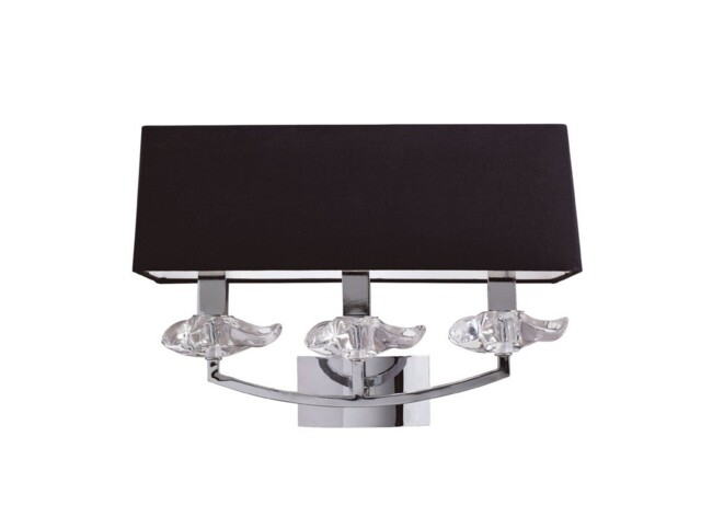 Akira Wall Lamp Switched 3 Light E14, Polished Chrome with Black Shade - image 1