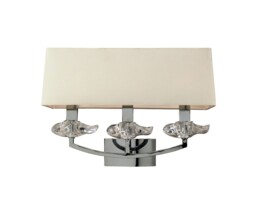 Akira Wall Lamp Switched 3 Light E14, Polished Chrome with Black Shade - thumbnail 5