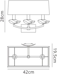 Akira Wall Lamp Switched 3 Light E14, Polished Chrome with Black Shade - thumbnail 2