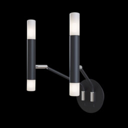 Vigo Modern Candle Wall Lamp Black, Glass Matt White Shade - thumbnail 2