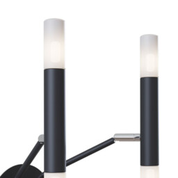 Vigo Modern Candle Wall Lamp Black, Glass Matt White Shade - thumbnail 5