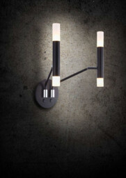Vigo Modern Candle Wall Lamp Black, Glass Matt White Shade - thumbnail 3