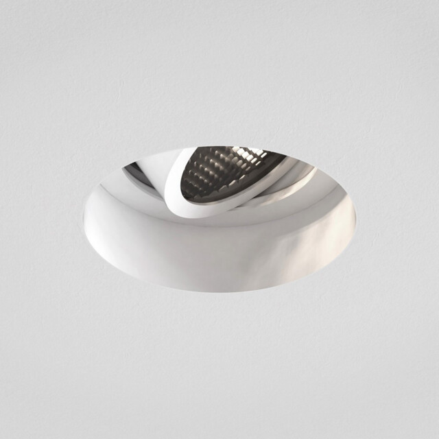 Trimless Round Adjustable Fire-Rated Downlight Matt White, GU10 - image 1