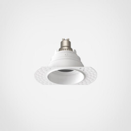 Trimless Round Adjustable Fire-Rated Downlight Matt White, GU10 - thumbnail 2