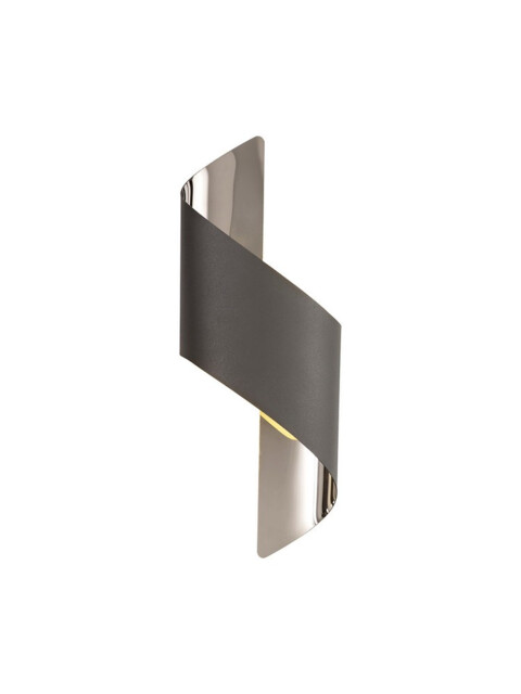 Stanford Wall Lamp Small, 1 x 8W LED, 3000K, 640lm, Anthracite, Polished Chrome, 3yrs Warranty - image 1