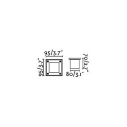 LED Square Recessed Outdoor Ground Light Matt Nickel IP67 - thumbnail 2