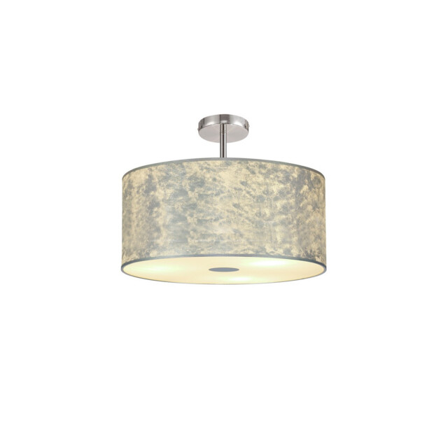 Baymont Polished Chrome 5 Light E27 Drop Flush With 50cm x 20cm Silver Leaf Shade - image 1