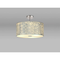 Baymont Polished Chrome 5 Light E27 Drop Flush With 50cm x 20cm Silver Leaf Shade - thumbnail 2