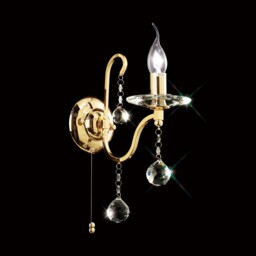 Bianco Wall Lamp Switched 1 Candle Light French Gold, Crystal - thumbnail 2