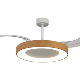 Niseko Fan L 62cm 40W LED Dimmable Ceiling Light With 40W DC Fan, 2700-5000K Remote Control, 4400lm, White/Wood - thumbnail 5