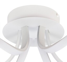 Knot Semi Flush Ceiling Light 48cm Round 3 Looped Arms 36W LED 2800K, 2520lm, White, Frosted Acrylic - thumbnail 3
