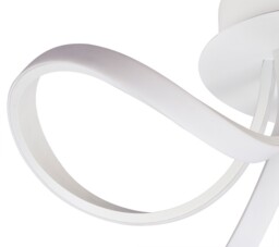 Knot Semi Flush Ceiling Light 48cm Round 3 Looped Arms 36W LED 2800K, 2520lm, White, Frosted Acrylic - thumbnail 5
