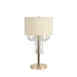 Freida Table Lamp With Ivory Cream Shade 3 Light E14 French Gold/Crystal - thumbnail 5
