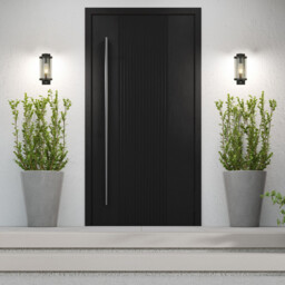 Light Outdoor Wall Porch Light With Pir - Black With Clear Glass - thumbnail 2