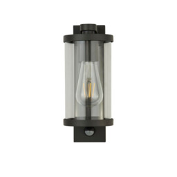 Light Outdoor Wall Porch Light With Pir - Black With Clear Glass - thumbnail 3