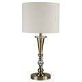 Oscar 1 Light Table Lamp Antique Brass, Cream with Linen Shade, E27 - thumbnail 2