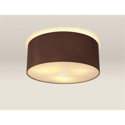 Baymont Polished Chrome 3 Light E27 Flush Ceiling With 50cm x 20cm Dual Faux Silk Shade Cocoa/Grecian Bronze - thumbnail 2