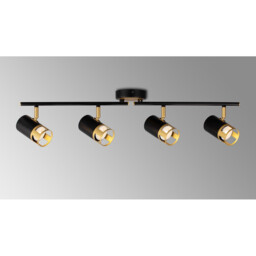 Phelps 4 Light Linear Bar SpotFitting GU10, Black, Painted Gold - thumbnail 3