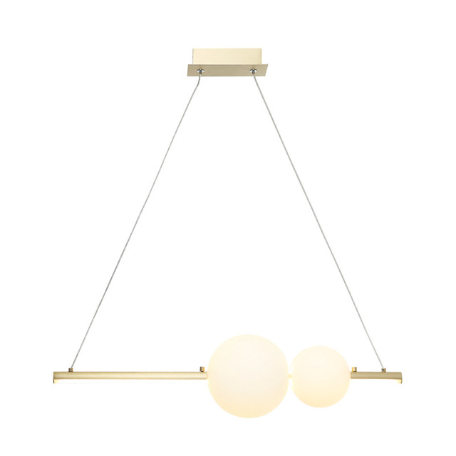 Kallithea Bar Pendant Ceiling Light Gold Matt - Opal Glass LED 3000K Dimmable - image 1