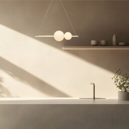 Kallithea  Bar Pendant Ceiling Light Gold Matt - Opal Glass LED 3000K Dimmable - thumbnail 2