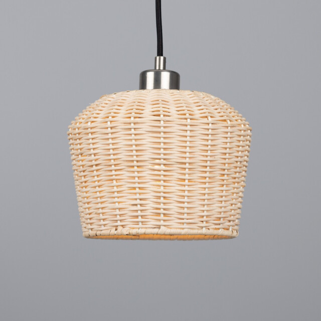 Manila Rattan Small Dome Pendant, Antique Silver - image 1