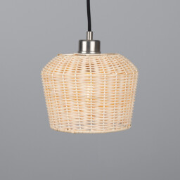 Manila Rattan Small Dome Pendant, Antique Silver - thumbnail 3